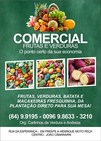 João Câmara: Sabadão é dia de Promoção no Comercial Frutas e Verduras! -  Blog do Jadson Nascimento